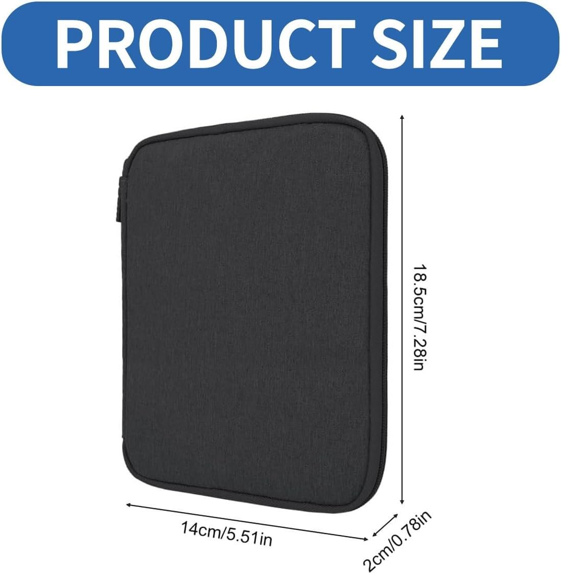 EORPAVU organizador cables viaje,Bolsa para guardar cables, artículos de viaje, artículos esenciales para viajes de vacaciones, bolsa de almacenamiento para viajes, 18,5 x 14 x 2 cm (negro) - Imagen 2