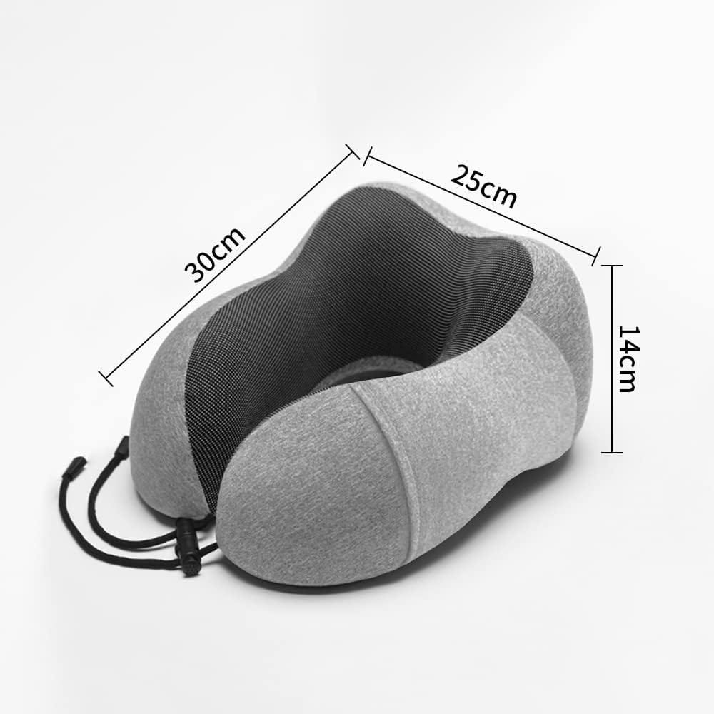 Newaner Almohada de Viaje Viscoelástica de Espuma, Almohada de Memoria, Almohada ortopédica Cervical para Avión Tren Coche Viajando con máscara de Ojos y Tapones para los oídos(Gris) - Imagen 7