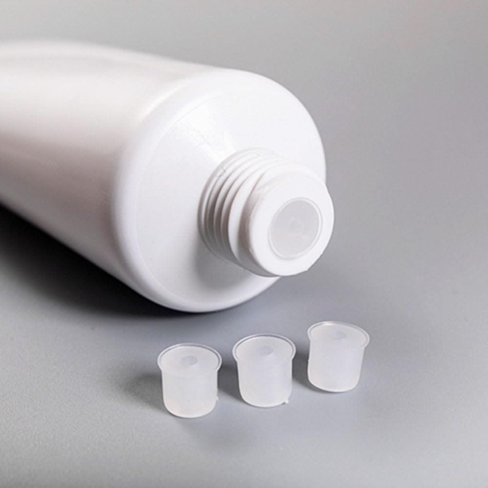 20 tubos vacíos de plástico blanco de 50 ml para loción cosmética, botellas de compresión rellenables, muestras de maquillaje de viaje, artículos de tocador, limpiador facial, champú, gel de ducha, - Imagen 6