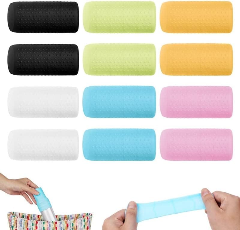 Aucuu 12PCS Fundas de silicona para botellas de viaje, Mangas elásticas para Viajes a Prueba de Fugas, Fundas de Silicona para artículos de tocador de Viaje, para artículos de tocador - Imagen 9