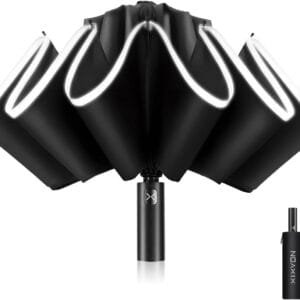XIXVON Paraguas Pro | UPF 50+ 99% De ProteccióN UV, Banda De Seguridad Reflectante, Resistente Al Viento, PortáTil, AutomáTico | Paraguas Plegable Inverso