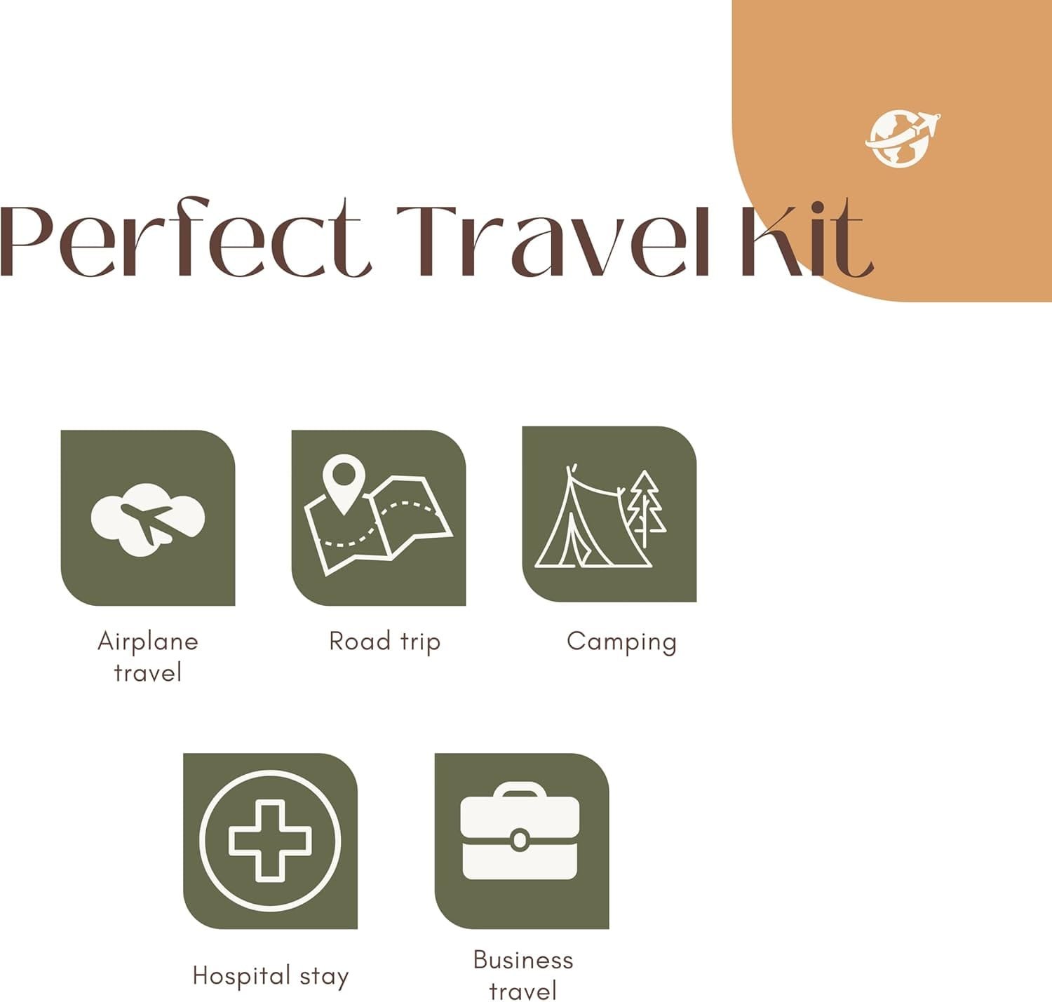 Mini juego de artículos de tocador de viaje para hombres, kit esencial de aseo para viajes, hospitales, estancias nocturnas, Clear, Bolsa de aseo de viaje - Imagen 7