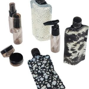 Kitsch Paquete de 11 botellas de viaje para artículos de tocador – Recipientes recargables aprobados por la TSA, a prueba de fugas, kit esencial de viaje, juego de botellas de viaje para champú,