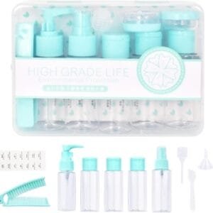 Botes Viaje,Botes de Viaje a Prueba de Fugas,Botellas de Viaje de Plástico,Contenedores de Viaje Recargables,Kit Viaje Avion para Artículos de Aseo de Viaje para Cosméticos,Gel