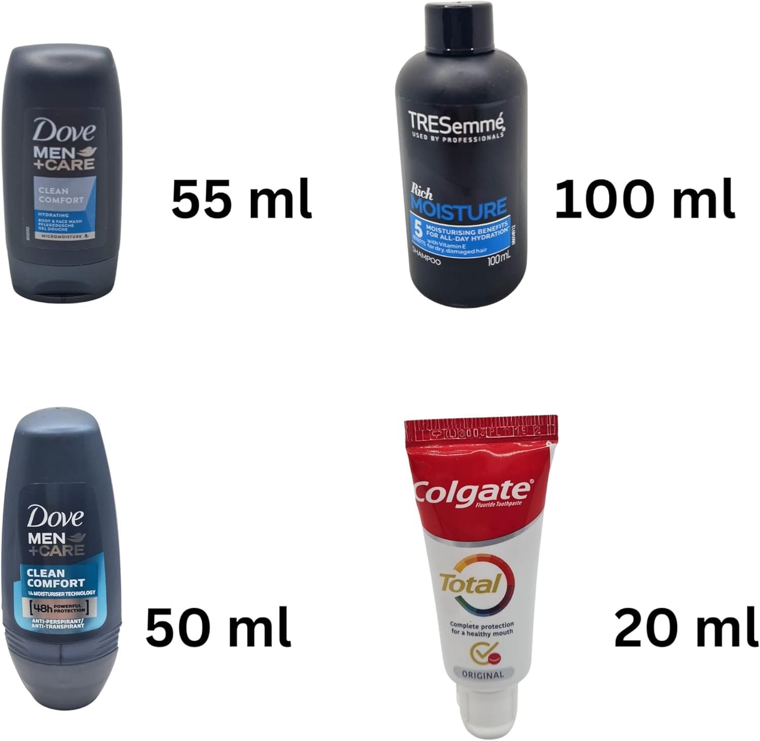 Mini juego de artículos de tocador de viaje para hombres, kit esencial de aseo para viajes, hospitales, estancias nocturnas, Clear, Bolsa de aseo de viaje - Imagen 8