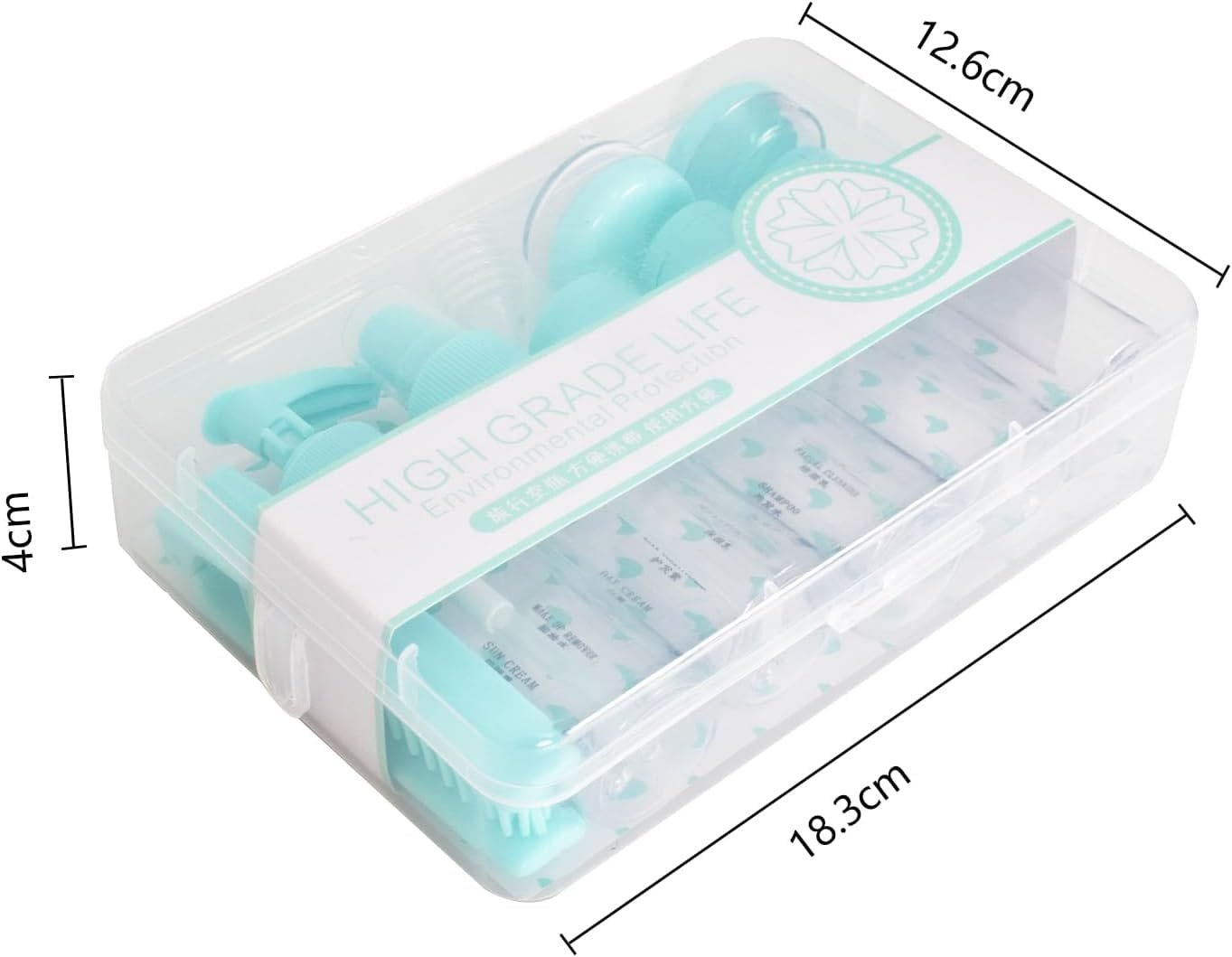 Botes Viaje,Botes de Viaje a Prueba de Fugas,Botellas de Viaje de Plástico,Contenedores de Viaje Recargables,Kit Viaje Avion para Artículos de Aseo de Viaje para Cosméticos,Gel - Imagen 2