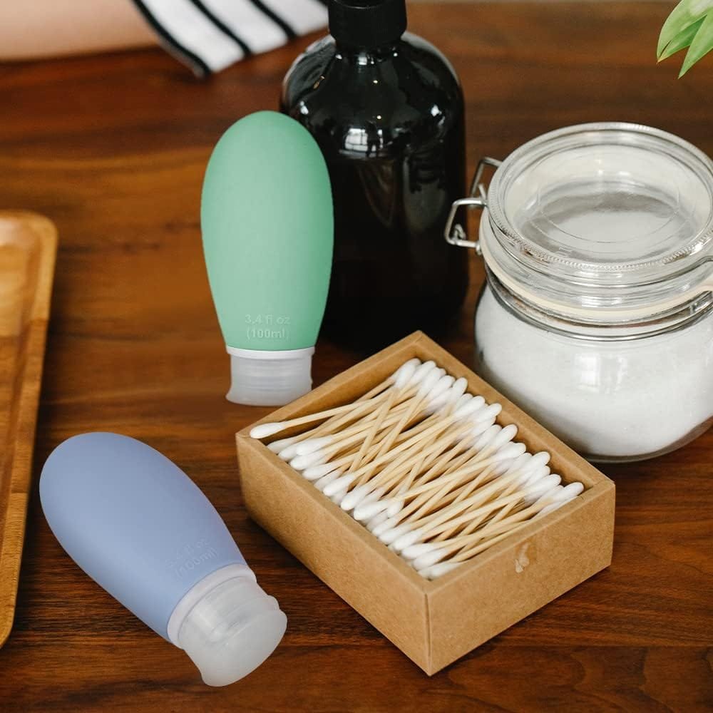 Opret Botes Viaje Rellenables 100ml 4 Piezas, Botellas de Viaje Silicona para Gel y Champu, Botes Viaje a Prueba de Fugas para Gel, Champús, Lociones y Artículos de Tocador, FDA Certificado Sin BPA - Imagen 7