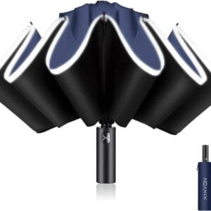 XIXVON Paraguas Pro | UPF 50+ 99% De ProteccióN UV, Banda De Seguridad Reflectante, Resistente Al Viento, PortáTil, AutomáTico | Paraguas Plegable Inverso