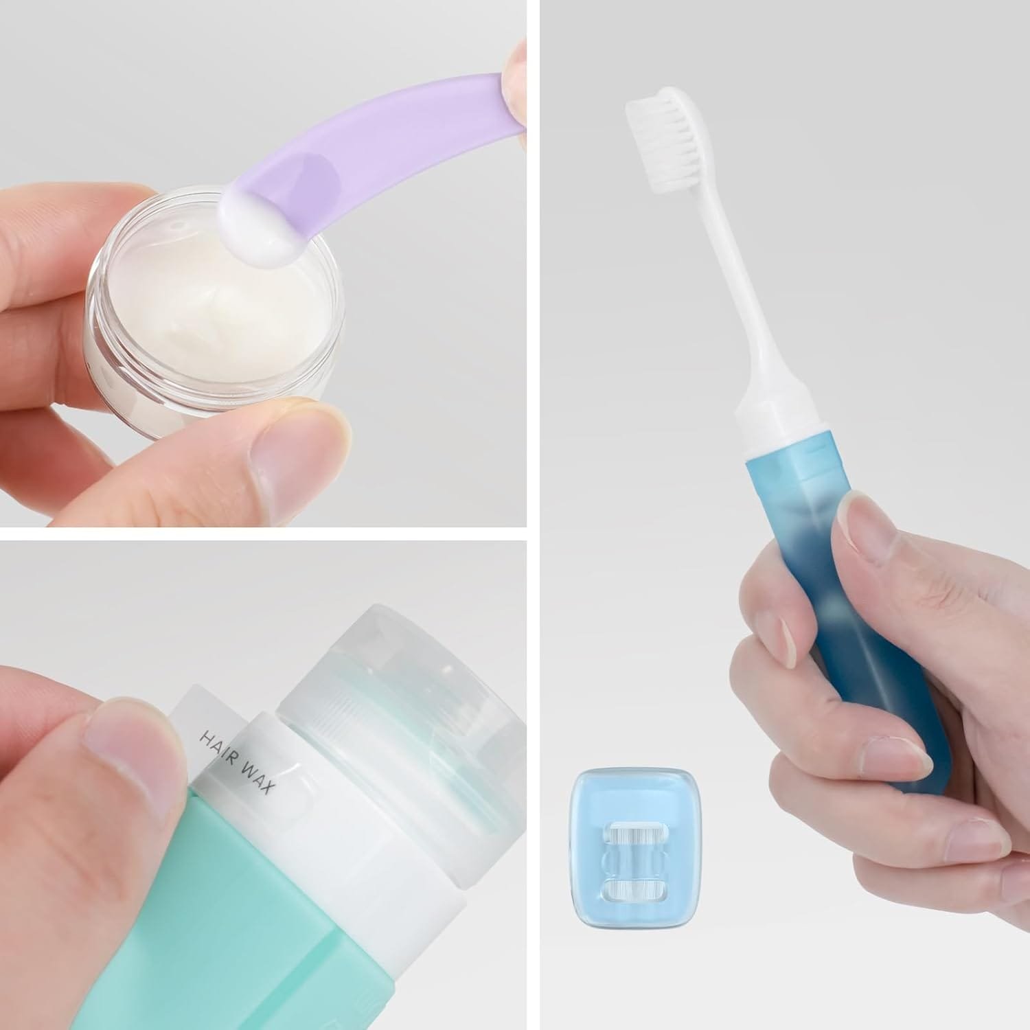 100mlX4 Botellas de Viaje Silicona - Botes Rellenables Viaje, 17 Pack Juego de Botellas Viaje para Champús Lociones y Artículos de Tocador, a Prueba de Fugas, FDA Certificado Sin BPA - Imagen 4