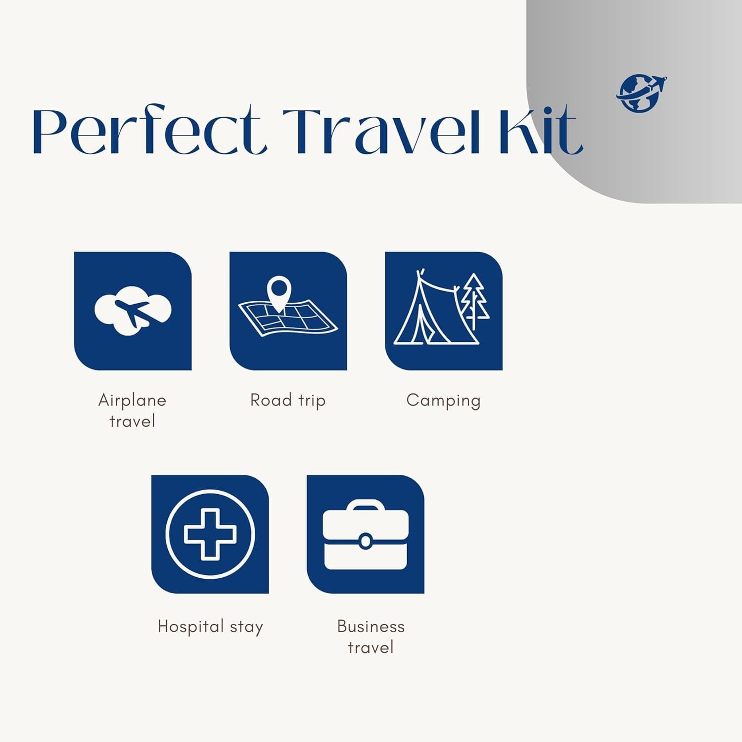 Juego de artículos de tocador de viaje para mujer, kit de aseo esencial de tamaño de viaje para viajes, hospitales, estancias nocturnas, Clear, Bolsa de aseo de viaje - Imagen 7