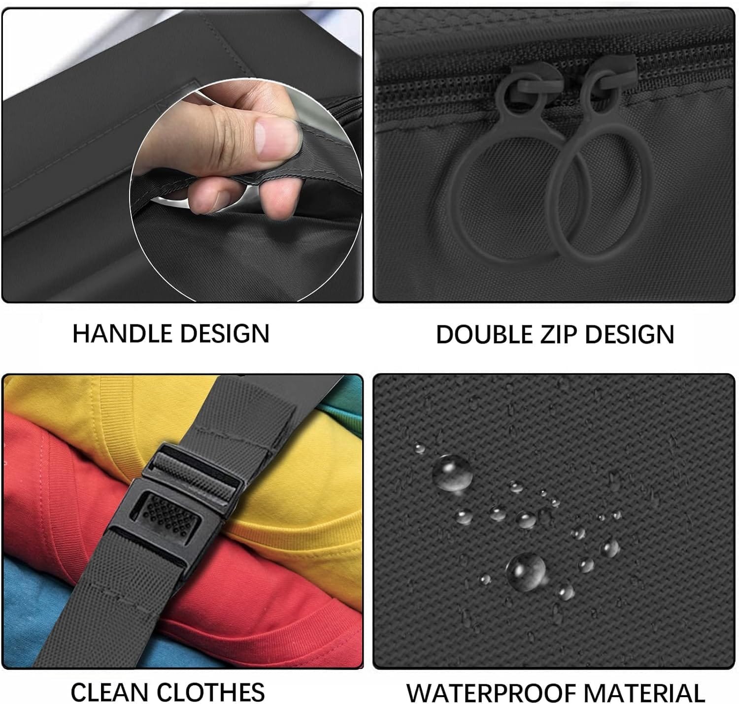 Jsdoin Cubos de embalaje para maleta 9 PCS organizadores de equipaje de viaje para mochila, bolsa de artículos esenciales de viaje impermeable, accesorios de viaje (Negro) - Imagen 5