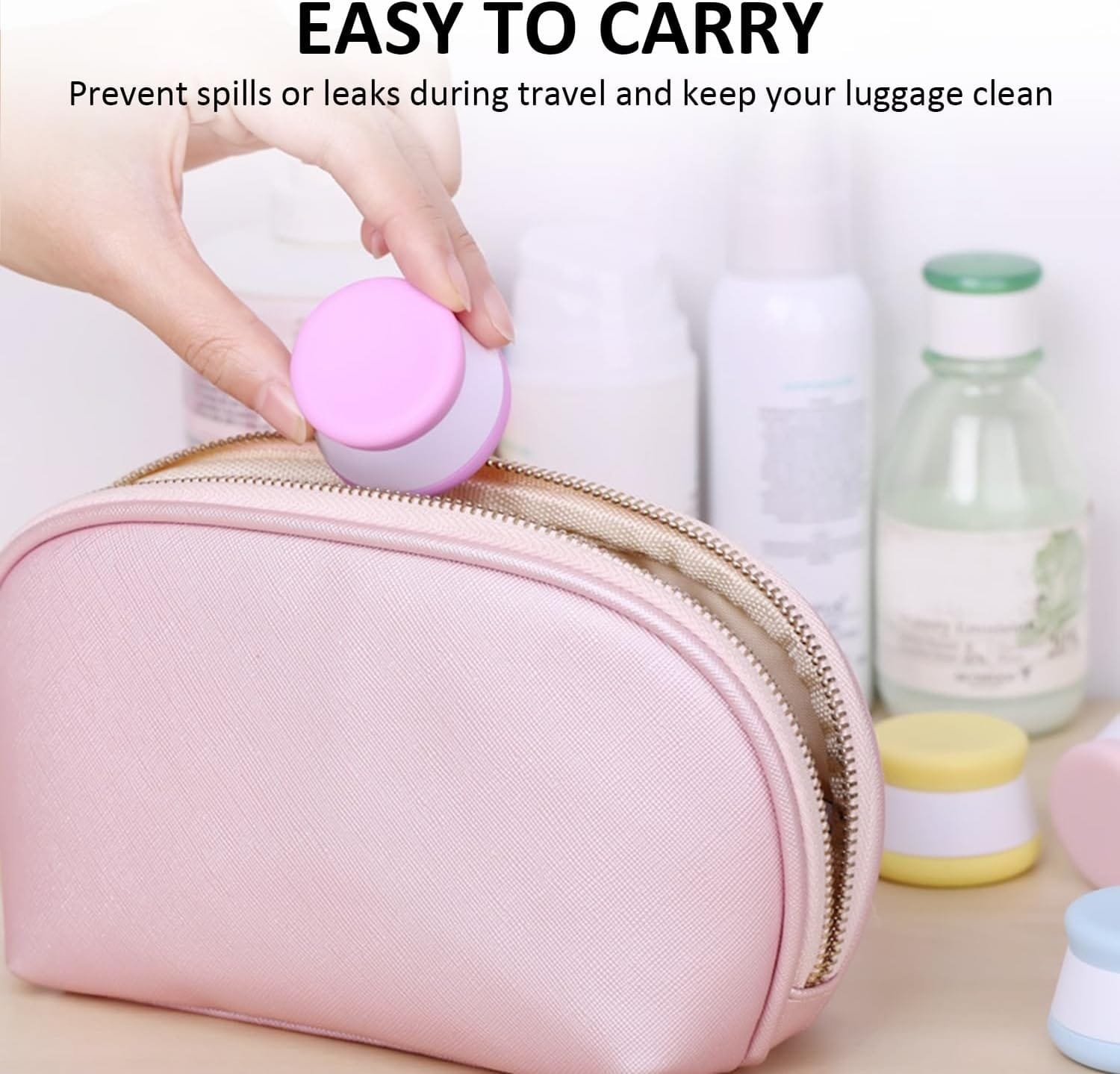10 tarros de viaje de silicona impermeables, tocador multifunción con tapas herméticas para loción, cosméticos y artículos de tocador - Imagen 4