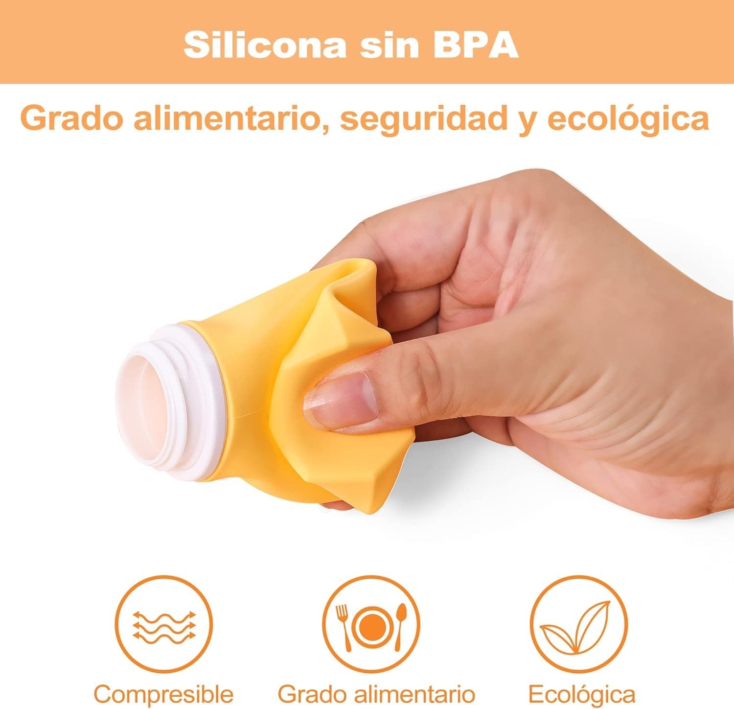 Opret Botellas de Viaje Silicona 4 Pack, Botes Rellenables Viaje de 100ml a Prueba de Fugas para Gel, Champús, Lociones y Artículos de Tocador, FDA Certificado Sin BPA - Imagen 3