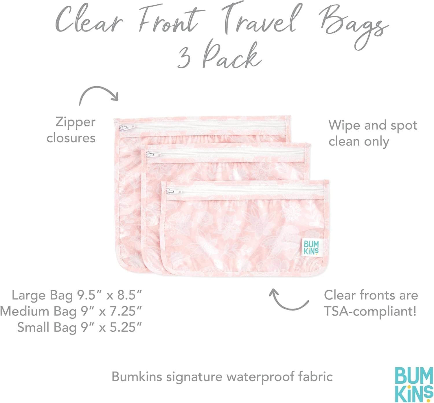 Bumkins Bolsa de Viaje, artículos de tocador, bebé, Bolsa aprobada por la TSA, Bolsa con Cremallera, Compatible con tamaño de Cuarto de galón, Lados Transparentes, organización de Bolsas de pañales, - Imagen 5