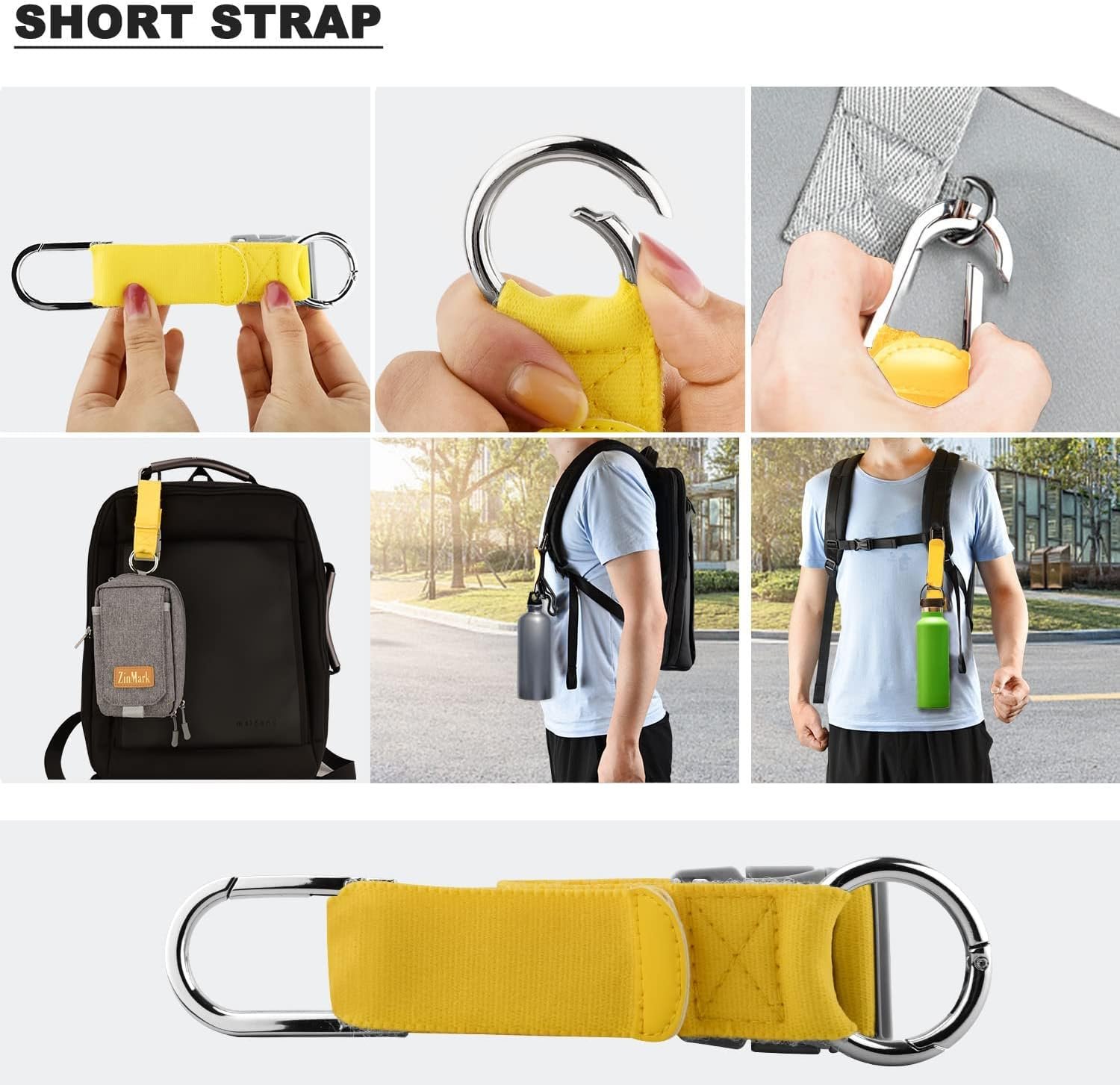 Correa de Equipaje, Agarre elástico para Chaqueta con Velcro con Gancho y Hebilla en Forma de D, Correa para artículos pequeños, Accesorios de Viaje para cinturón, Libera Sus Manos,Color de maíz - Imagen 4