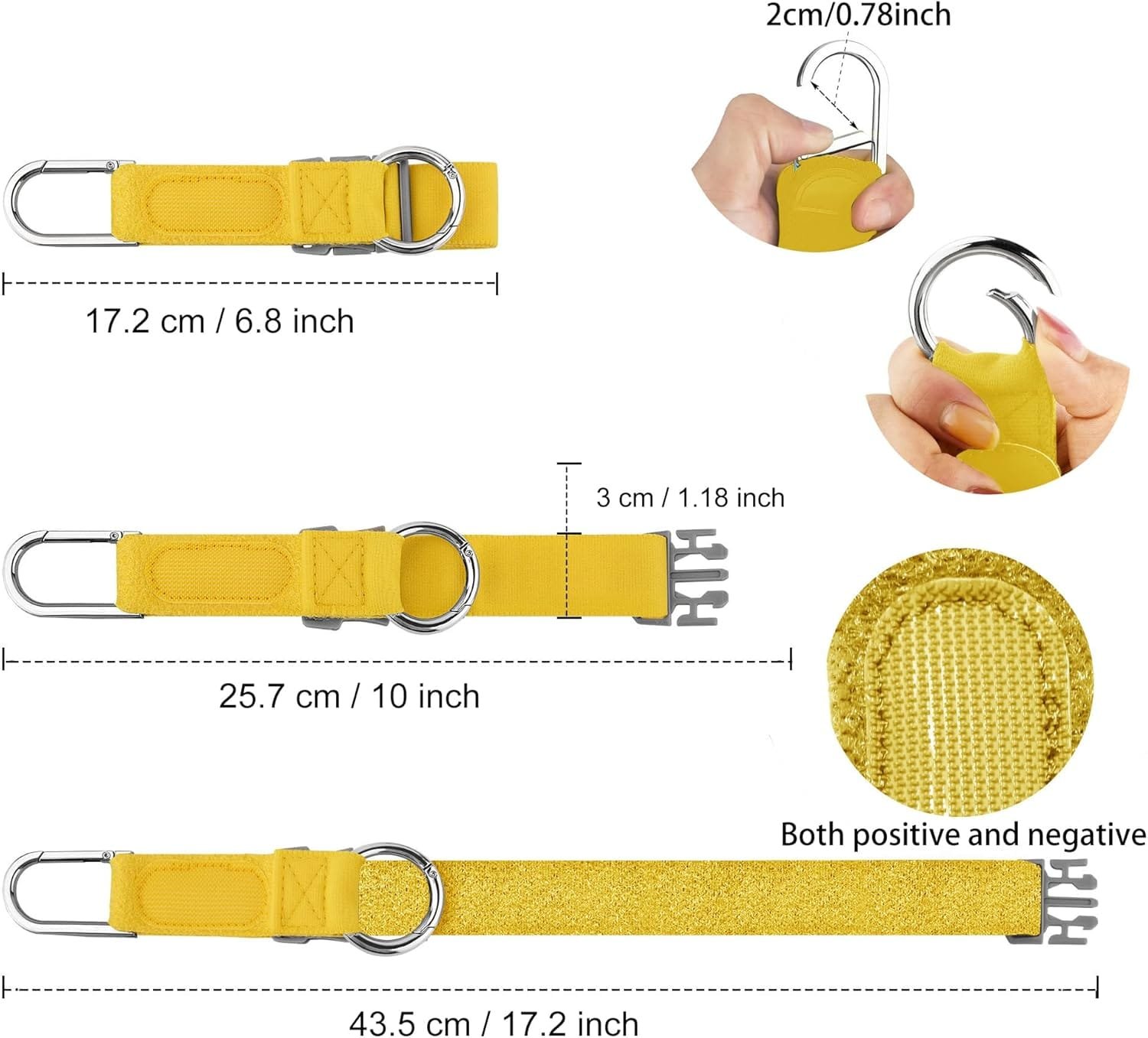 Correa de Equipaje, Agarre elástico para Chaqueta con Velcro con Gancho y Hebilla en Forma de D, Correa para artículos pequeños, Accesorios de Viaje para cinturón, Libera Sus Manos,Color de maíz - Imagen 2