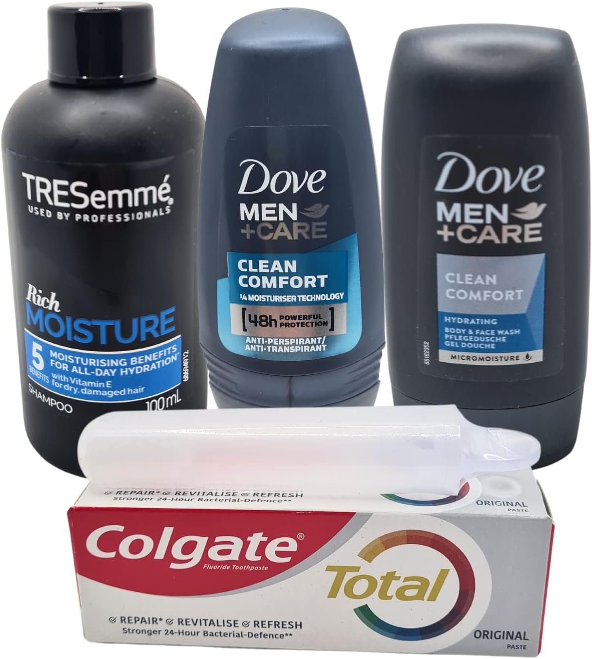 Mini juego de artículos de tocador de viaje para hombres, kit esencial de aseo para viajes, hospitales, estancias nocturnas, Clear, Bolsa de aseo de viaje - Imagen 3