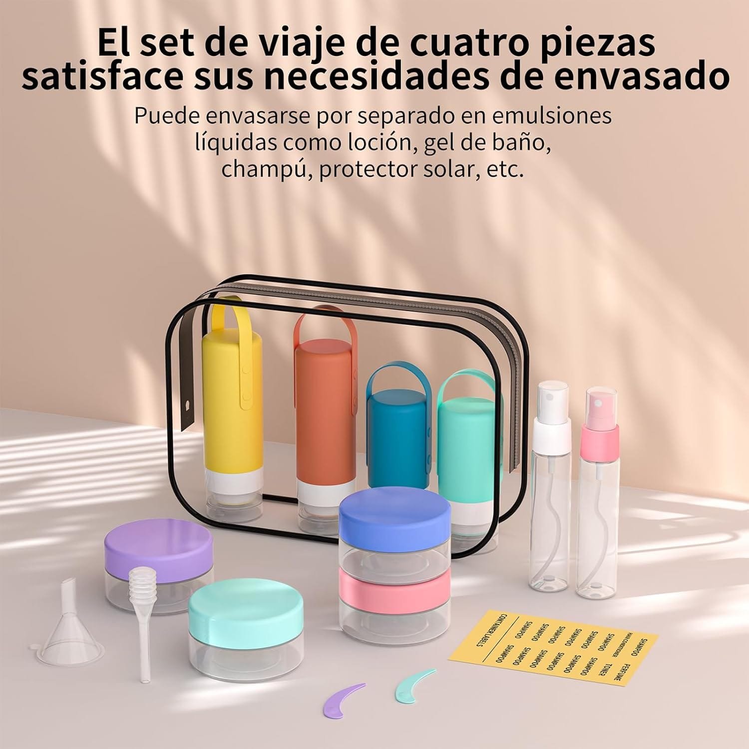 16 Pack Juego de Botellas de Viaje Silicona - Botes Rellenables para Viaje, Para Champús Lociones y Artículos de Tocador, a Prueba de Fugas - Imagen 6