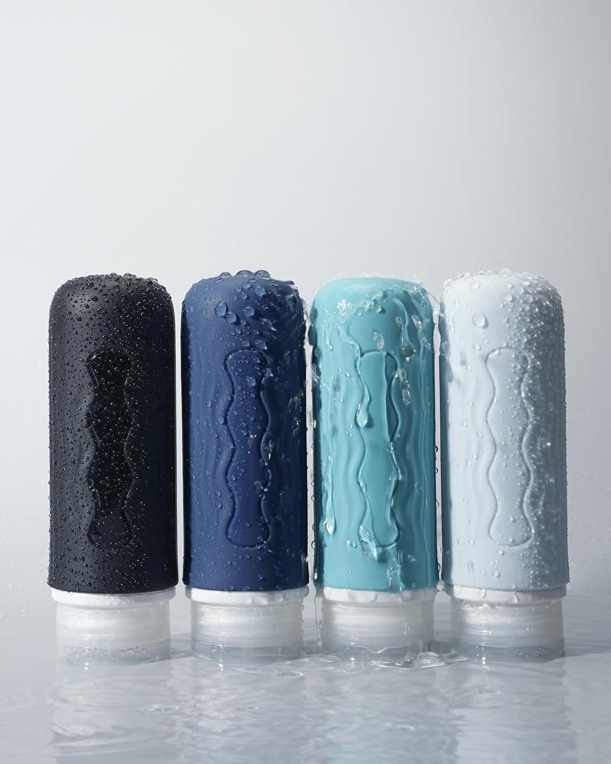 Yinke Botellas de silicona de viaje para artículos de tocador, aprobados por la TSA, recipientes de tamaño de viaje de 3 onzas y sin BPA, a prueba de fugas, accesorios de viaje recargables para champú - Imagen 4