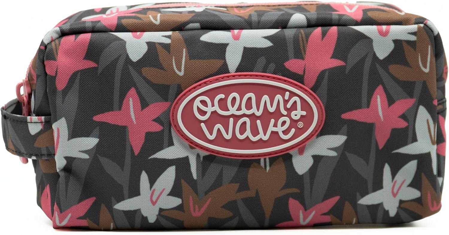 OCEAN'S Wave - Neceser Baño para Artículos Grandes - Medidas 10 x 23 x 12 cm - Neceser de Viaje con 1 Cremallera, 2 Compartimentos y Asa Lateral - Diseño Unisex