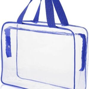 Sibba Bolsa De Mano Transparente Bolsas Maquillaje Grandes Transparentes Impermeables Y Organizador Artículos Tocador con Cremallera Accesorio Viaje A Azul