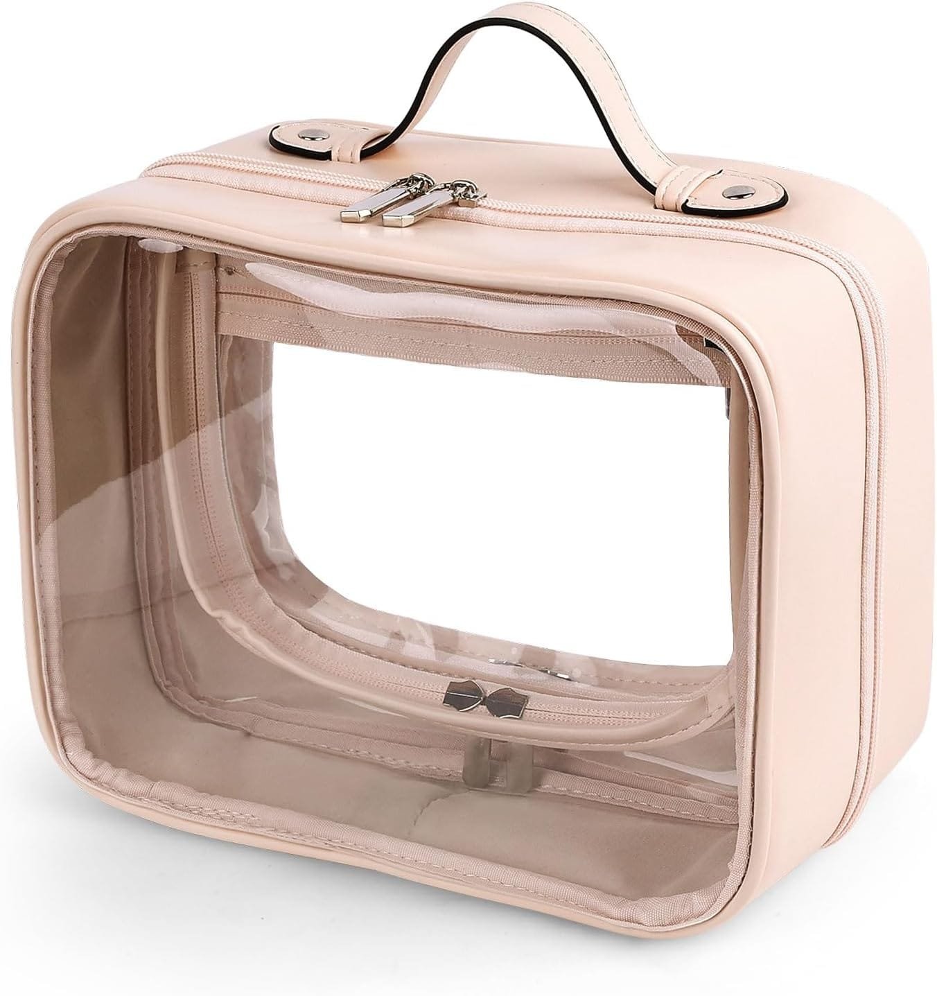 Bolsa de Aseo de PVC Transparente, Lychii Bolsa de Viaje, Transparente, Organizador de cosméticos, Bolsa de Maquillaje para artículos de Tocador, Líquidos, Cremas y Cosméticos