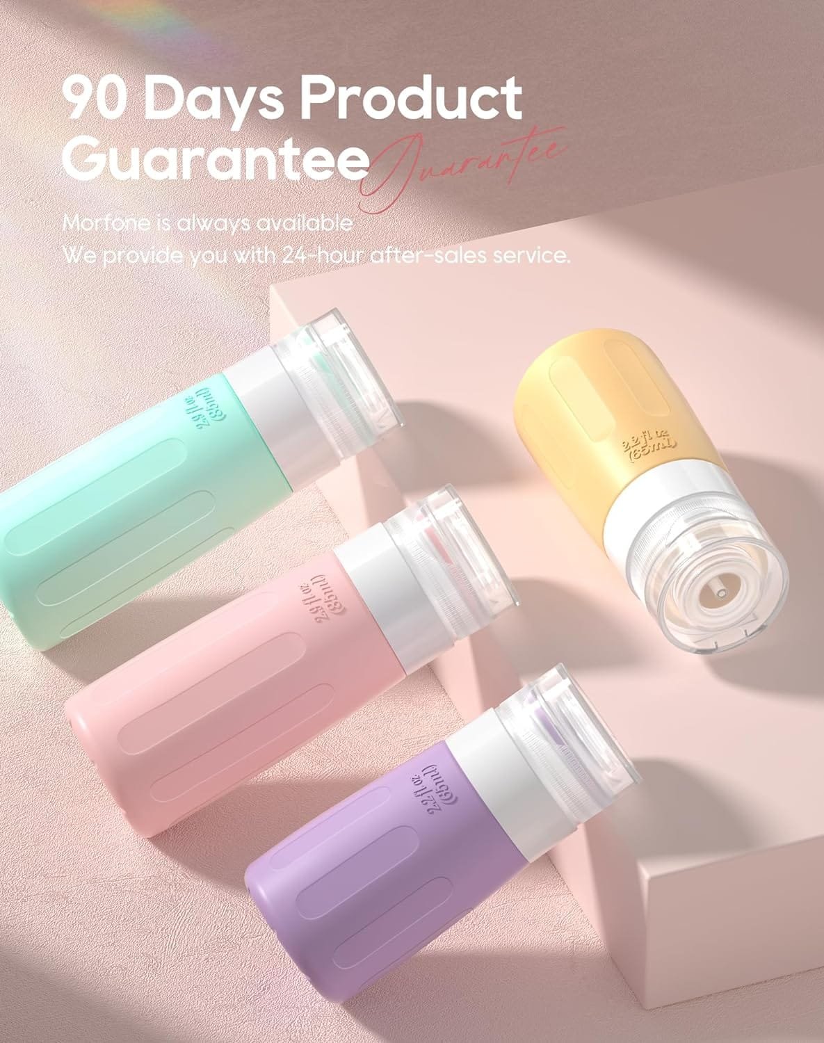 Morfone Botellas de Viaje de Silicona,Botella de Viaje 16 Piezas Aprobado por la TSA Botes Viaje Rellenado Juego a Prueba de Fugas para Champús, Loción y Artículos de Tocador, FDA Certified BPA Free - Imagen 6