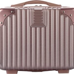 Tolida Mini Maletín de Viaje Neceser ABS Estuche de Viaje Práctico Maletín de Almacenamiento Oro Rosa para Cosméticos Cuidado de la Piel Artículos de Aseo para Mujer Niña
