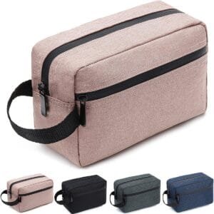 FUNSEED Neceser de viaje para mujeres y hombres, bolsa de afeitado resistente al agua para accesorios de artículos de tocador, bolsas de almacenamiento plegables con divisor y asa para cosméticos,