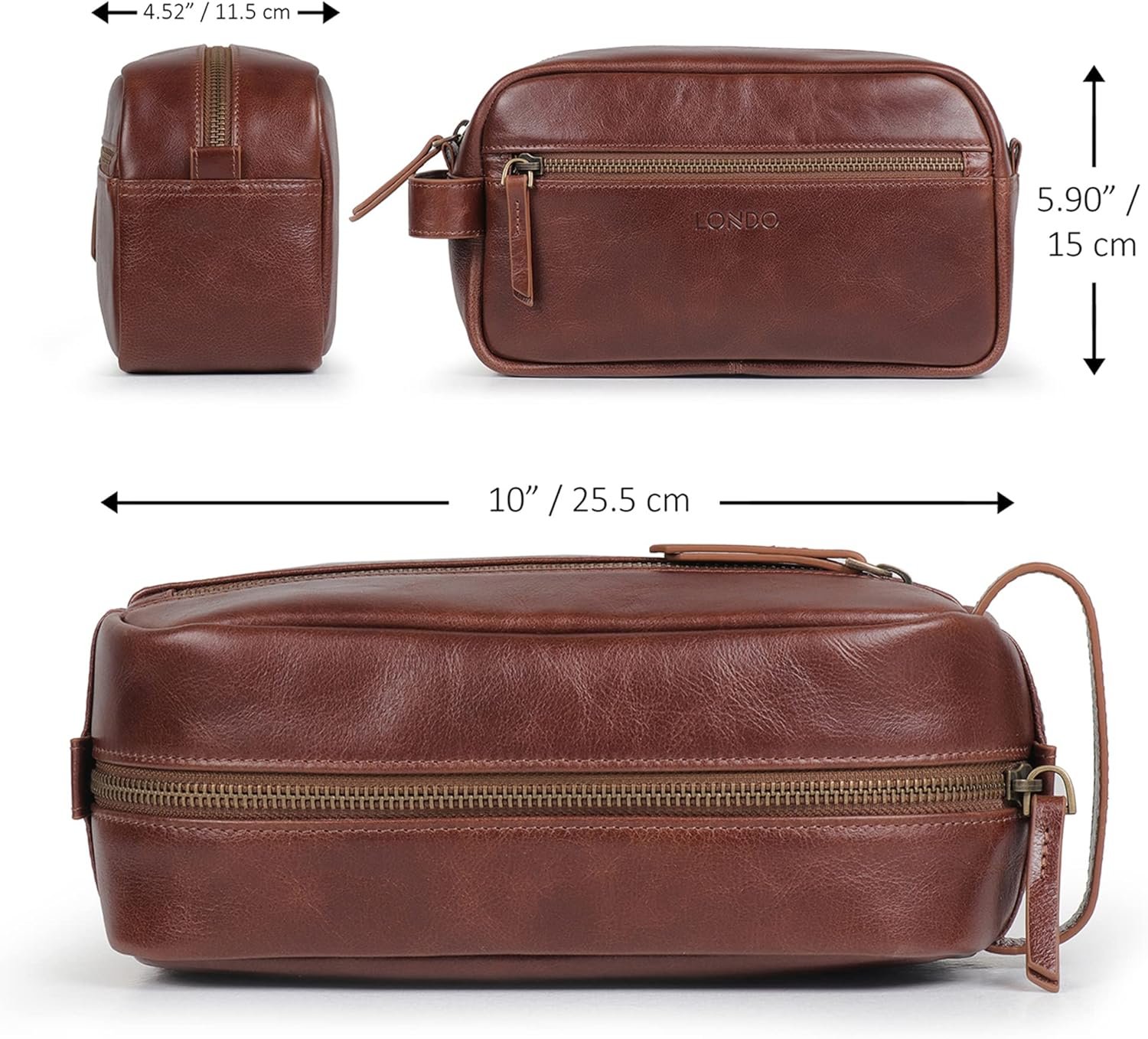 Londo Bolso de Aseo, Viaje en Cuero Genuino - Imagen 3