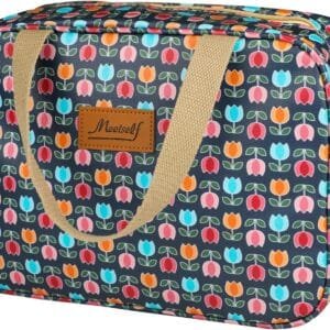 wordmouk Neceser de Viaje Mujer Bolsa de Cosméticos Impermeable Bolsa de Aseo Portátiles Bolsa de Gimnasio Organizador de Artículos de Tocador Uso Diario Bolsa Aseo señora(Tulip)
