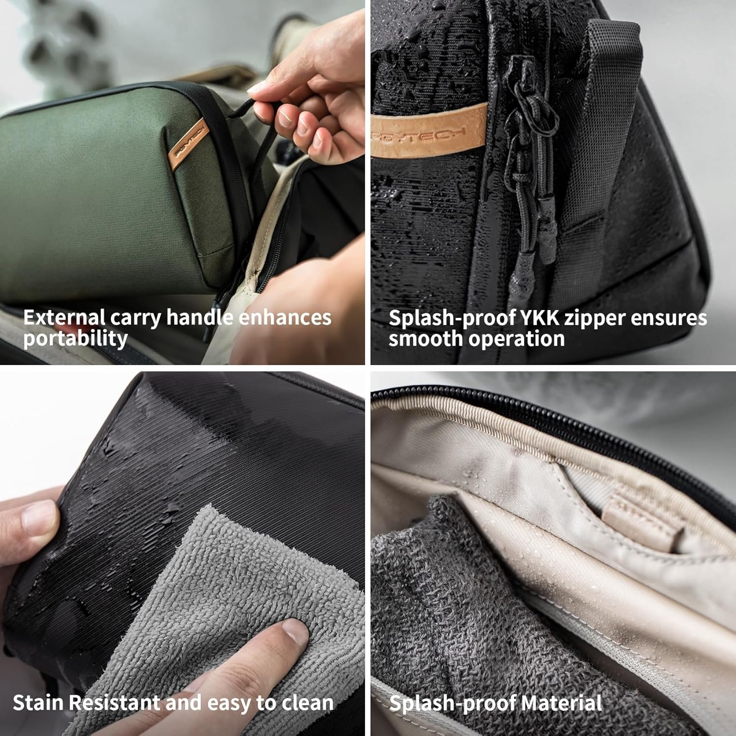PGYTECH Wash Pouch Bolsa de Aseo con Gancho Colgante, Impermeable Neceser Maquillaje de Viaje, Neceser Hombre para artículos de tocador y cosméticos, Negro - Imagen 5