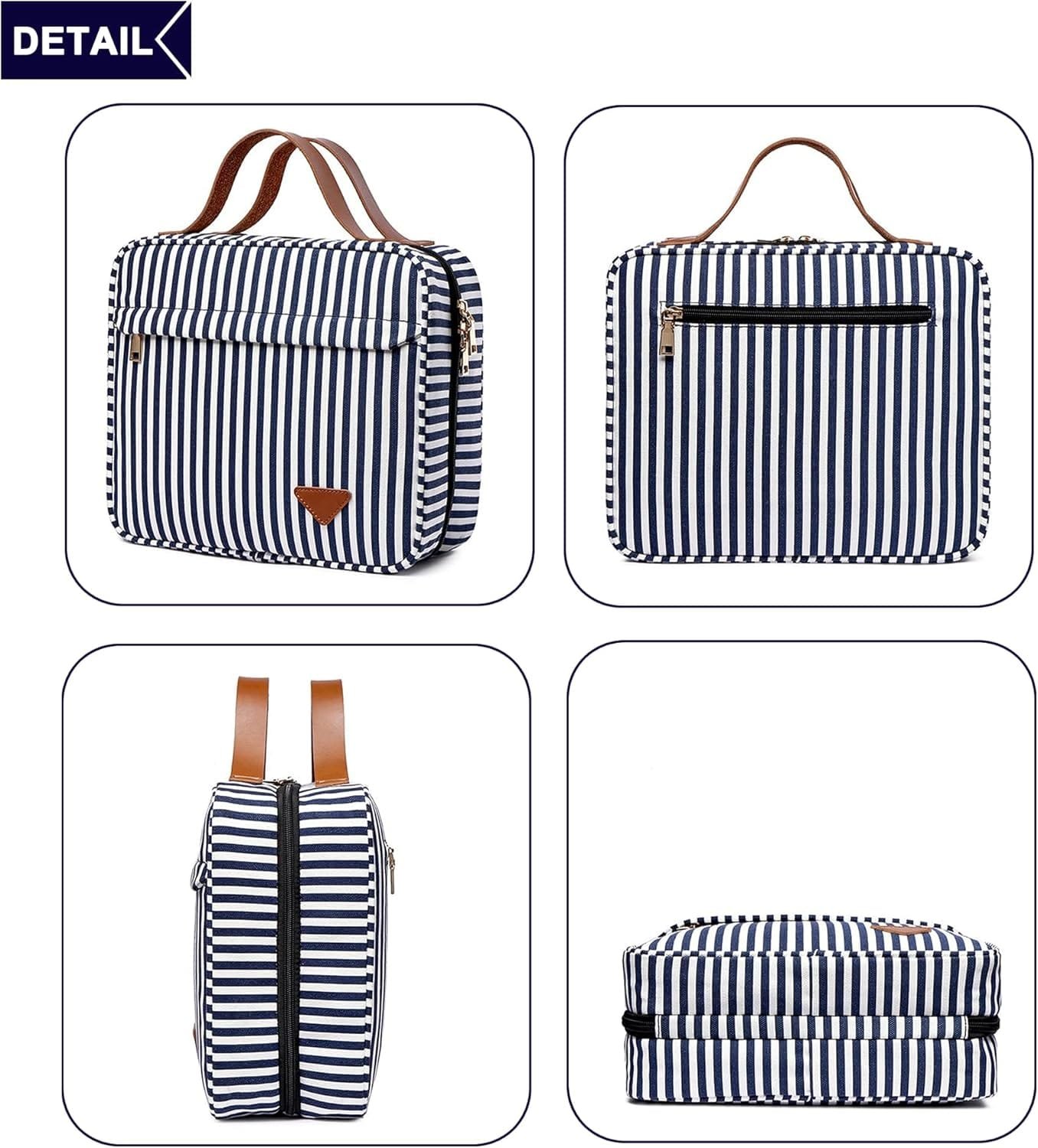 Organizador de artículos de tocador de Viaje para cosméticos de Gran Capacidad para Mujeres con 4 Compartimentos y 1 Gancho Resistente, Viajes/Uso Diario - Imagen 7