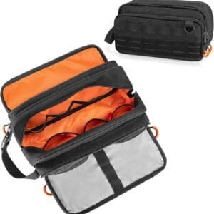 Prokva Neceser Táctico para Hombre, Bolsa de Viaje para Afeitado para Artículos de Tocador, Negro (Bolsa Vacía, Diseño de Patente)