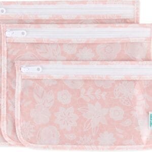 Bumkins Bolsa de Viaje, artículos de tocador, bebé, Bolsa aprobada por la TSA, Bolsa con Cremallera, Compatible con tamaño de Cuarto de galón, Lados Transparentes, organización de Bolsas de pañales,