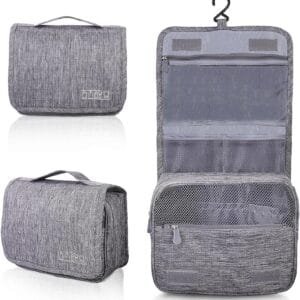 AiQInu Neceser Viaje,Impermeable de Gran Capacidad Neceser Maquillaje,Bolsa de Aseo con Gancho Colgante para Hombre y Mujer Accesorios de Viaje