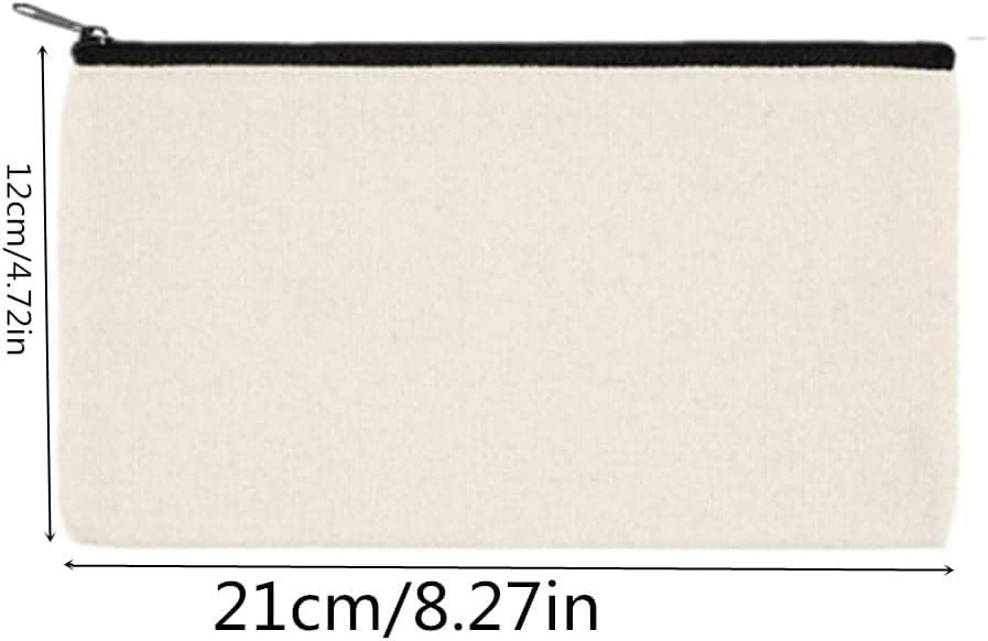 DIY Bolsa de Lona con Cremallera,artículos de sublimación para Bolsa de cosméticos, Estuche de lápices, artículos de tocador de Viaje, multifunción, 16 Piezas, 21 x 12 cm(Cremallera de Color) - Imagen 4