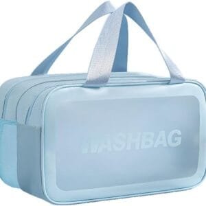 Bieiyhe Neceser Mujer Azul Bolsa de Aseo Viaje Transparente ArtíCulos de Aseo PortáTil Neceser de Almacenamiento Bolsa de CosméTicos Impermeable Bolsa de Aseo Hombre Neceser de Maquillaje