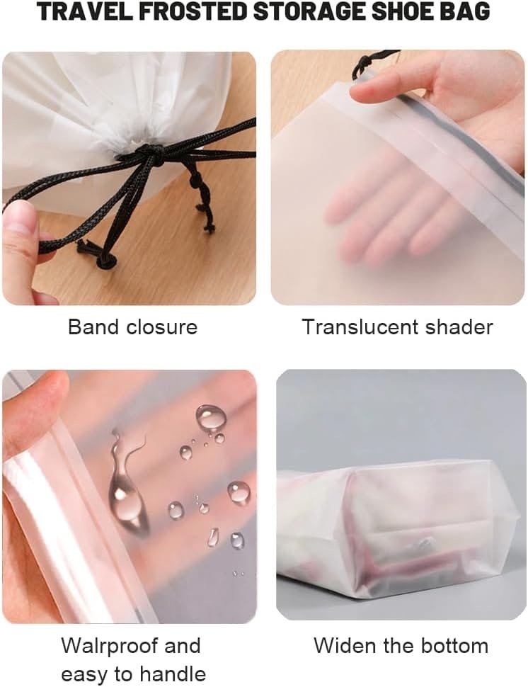 Bolsas para Zapatos 25 PCS Bolsas Transparentes con Cordón, Zapatos de Viaje Bolsa de Acabado, Multifunción Impermeable Bolsa a Prueba de Polvo Zapatos, para Cosméticos Ropa Calzado Artículos Viajes - Imagen 2