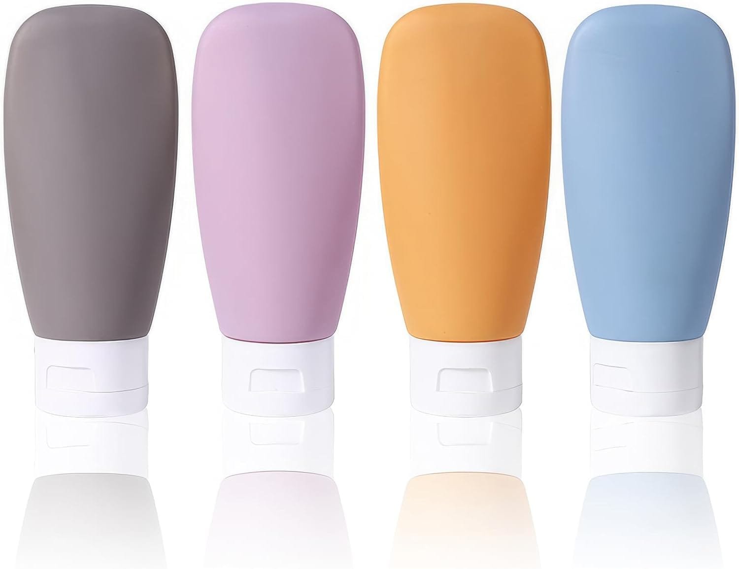 Qwesure Xixi 4 recipientes de silicona portátiles a prueba de fugas, para viajes al aire libre, viajes, artículos de tocador, loción, dispensador, botella dispensadora