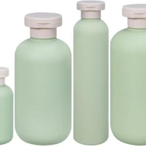 Botellas de Viaje Rellenables 100ML/200ML/260ML/300ML,Forreen 4 Piezas Botes Viaje Rellenables Portátil Exprimible Plástico Contenedores de Viaje para Champú,Cremas,Loción y Acondicionador