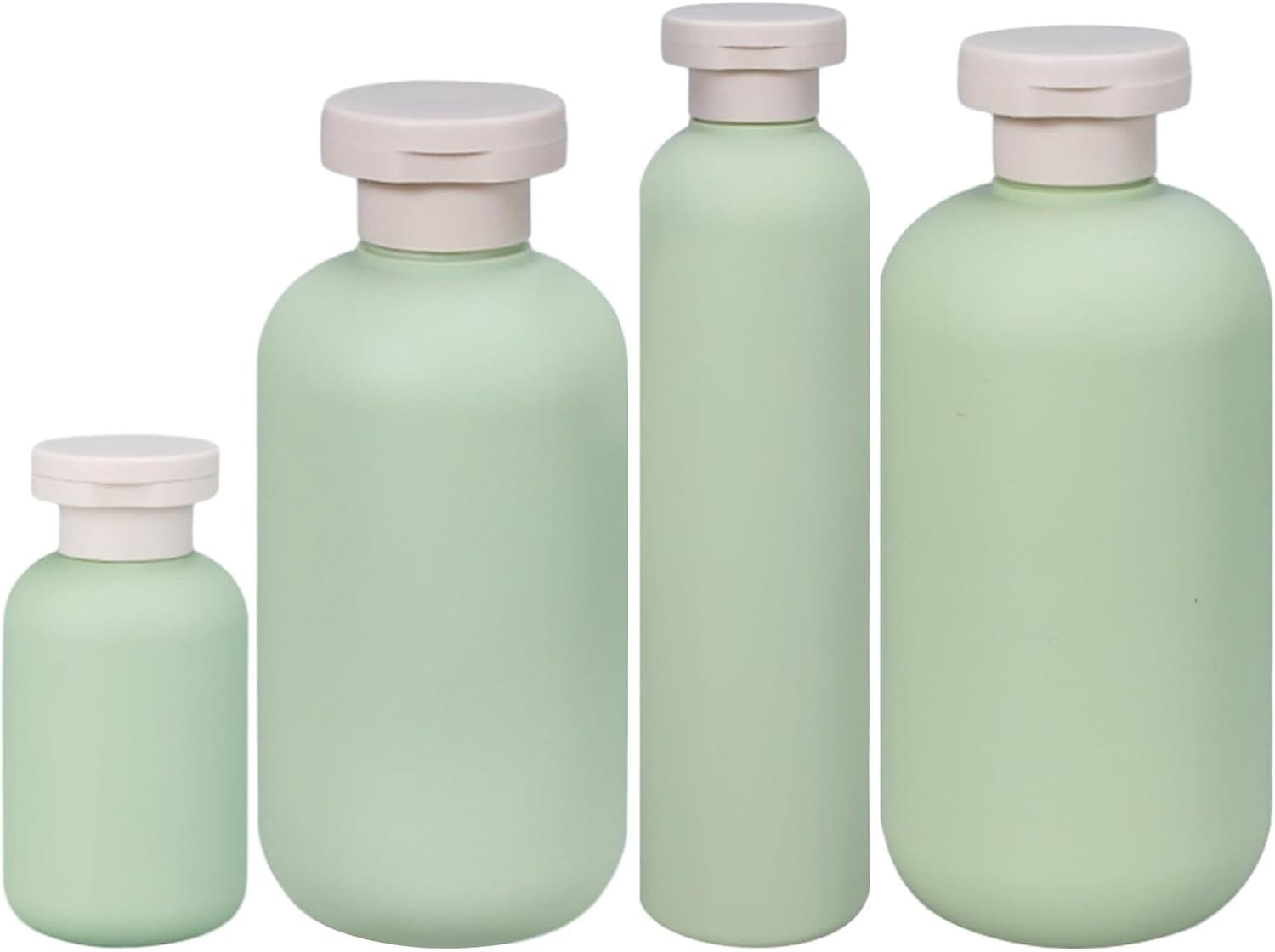 Botellas de Viaje Rellenables 100ML/200ML/260ML/300ML,Forreen 4 Piezas Botes Viaje Rellenables Portátil Exprimible Plástico Contenedores de Viaje para Champú,Cremas,Loción y Acondicionador