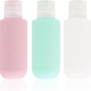Naapesi 200ml Botellas de Viaje Silicona 3 Pack, Botes Viaje Rellenables Prueba de Fugas para Champús, Crema, Artículos de Tocador, Líquidos y Loción, FDA Certified BPA Free