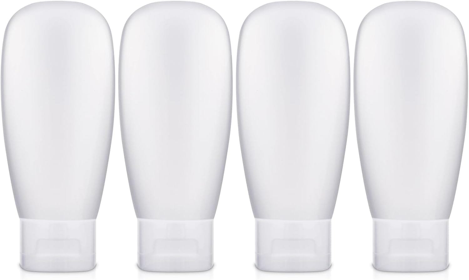 Thinp 4 Pcs Botellas de Viaje Botellas para Rellenar Artículos de Baño Set de Botellas Cosméticas Pequeñas Botellas de Plástico Contenedor de Viaje, para Champú Gel de Ducha Loción Gadgets