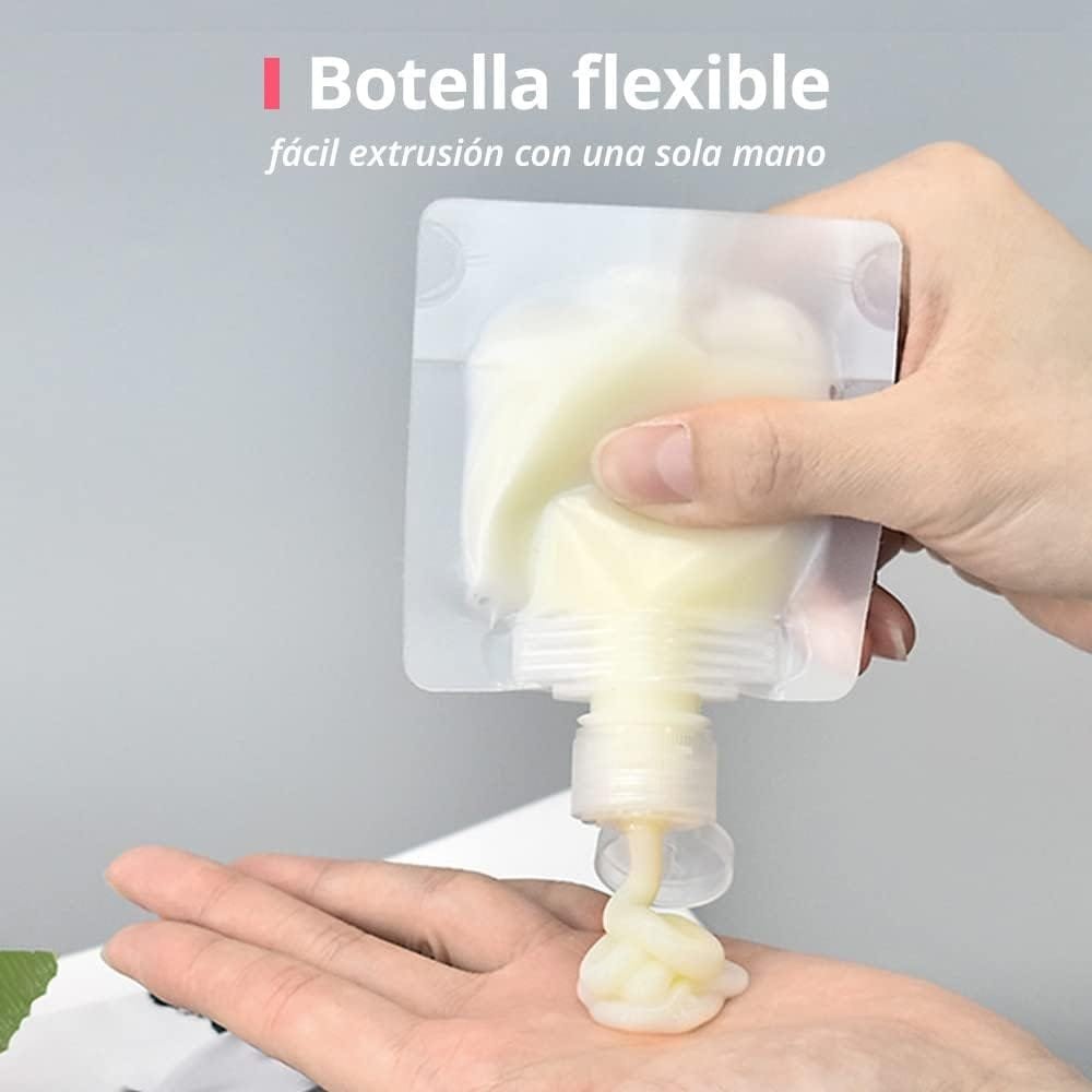 Mulaibdin 15 Piezas Botes Viaje Rellenables 30/50/100ml, Botellas de Viaje Avion, Botes para Gel y Champu, Travel Essentials, Botella a Prueba de Fugas, Kit Viaje Higiene para Artículos de Tocador - Imagen 5
