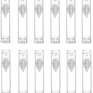 12 PCS 10 ML/3.6 oz Vacío Botella Recargable Vacío Bomba De Plástico Botella Crema Loción Embalaje Contenedor De Almacenamiento Líquido Botellas De Muestra De Perfume
