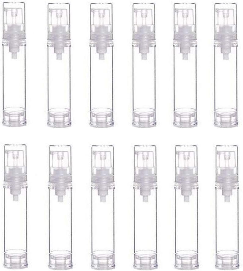 12 PCS 10 ML/3.6 oz Vacío Botella Recargable Vacío Bomba De Plástico Botella Crema Loción Embalaje Contenedor De Almacenamiento Líquido Botellas De Muestra De Perfume