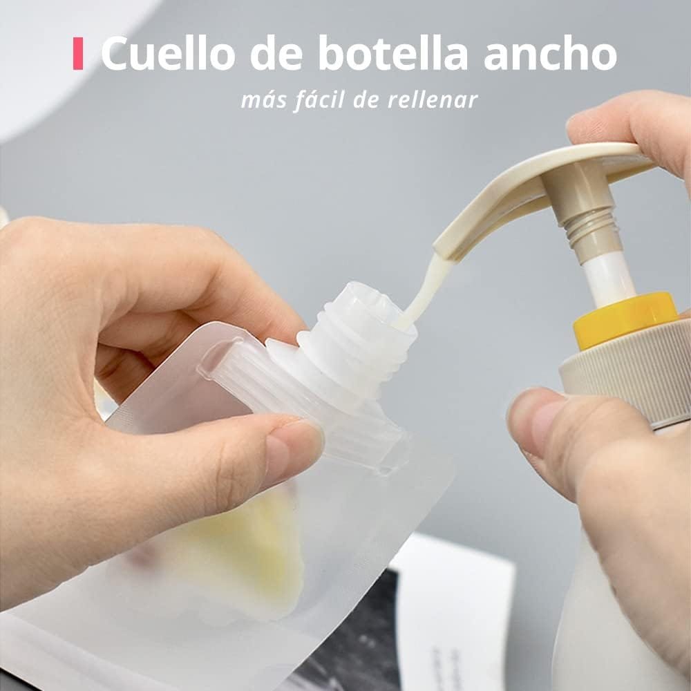 Mulaibdin 15 Piezas Botes Viaje Rellenables 30/50/100ml, Botellas de Viaje Avion, Botes para Gel y Champu, Travel Essentials, Botella a Prueba de Fugas, Kit Viaje Higiene para Artículos de Tocador - Imagen 4