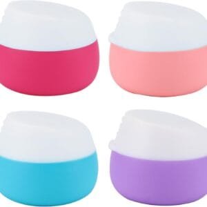 4 Piezas Envase Cosmético,20ml Botellas de Viaje Silicona Botes Rellenables Viaje Tarro vacío con tapón de Rosca para champús,lociones y artículos de tocador