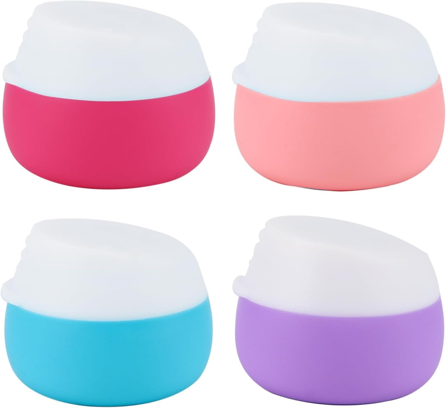 4 Piezas Envase Cosmético,20ml Botellas de Viaje Silicona Botes Rellenables Viaje Tarro vacío con tapón de Rosca para champús,lociones y artículos de tocador